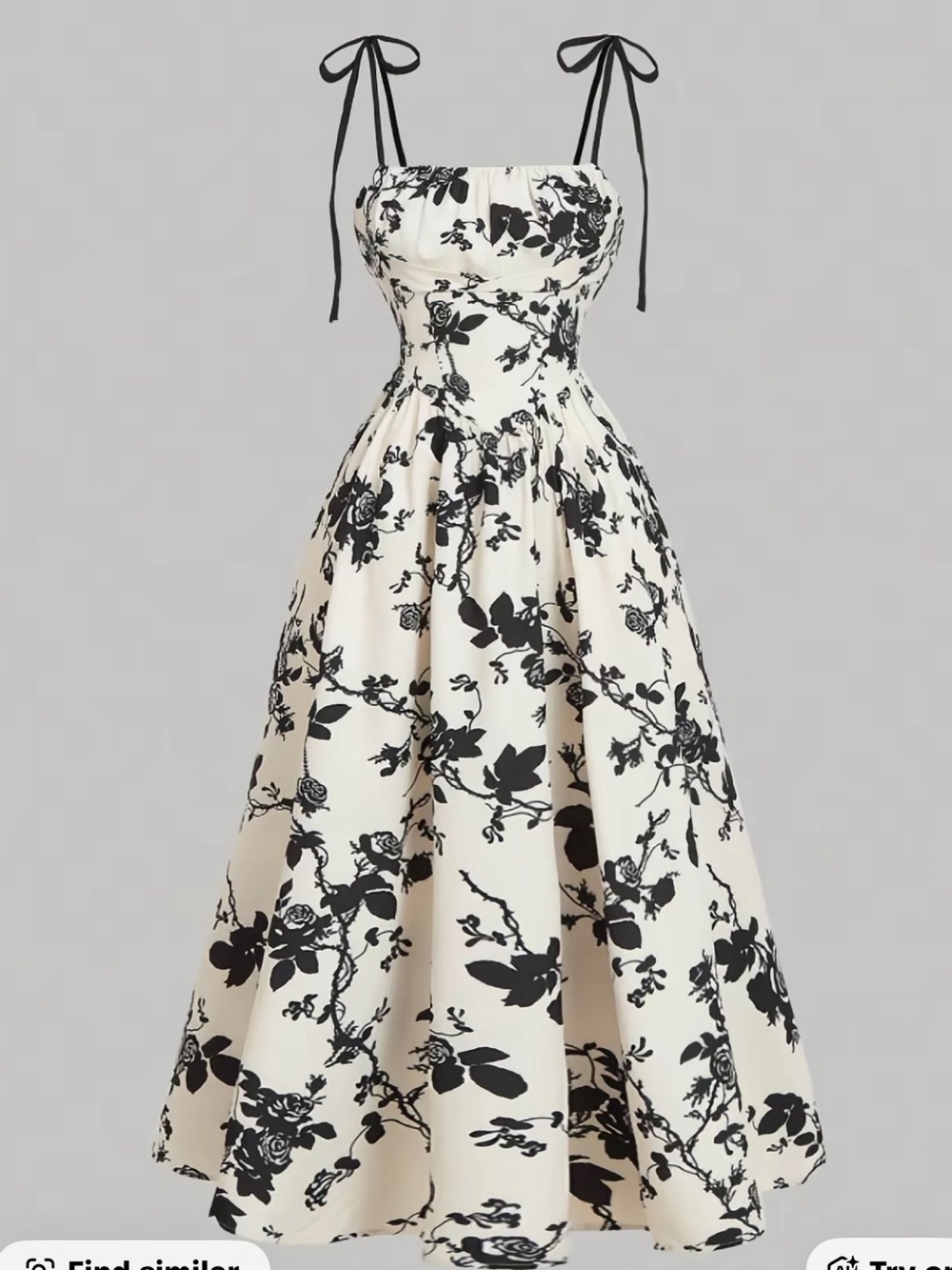 Elegant Vintage Floral Print Backless Halter Dress